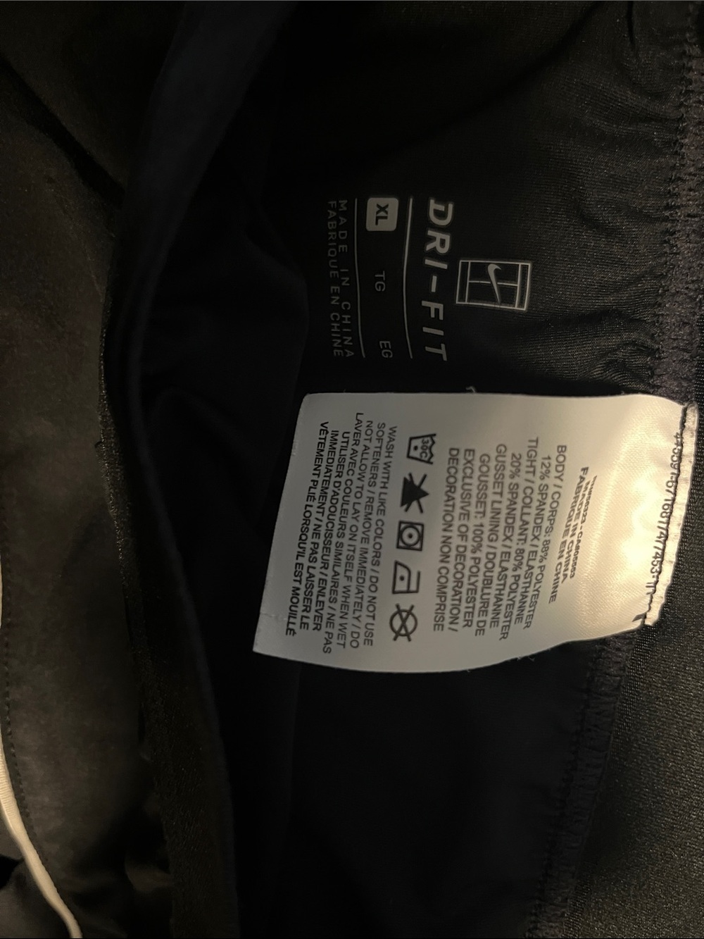 Nike Dri Fit Woman’s Black Athletic Skirt with White Piping - Picture 2 of 4